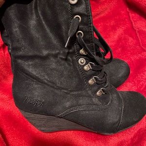 Faux Fur Wedge Booties